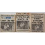 JOHN LENNON DEATH NEWSPAPERS X 3