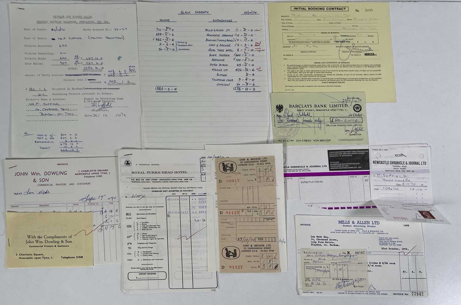 JUDAS PRIEST / BLACK SABBATH - ORIGINAL 1970-1975 CONCERT BOOKING DOCUMENTS. - Image 5 of 7