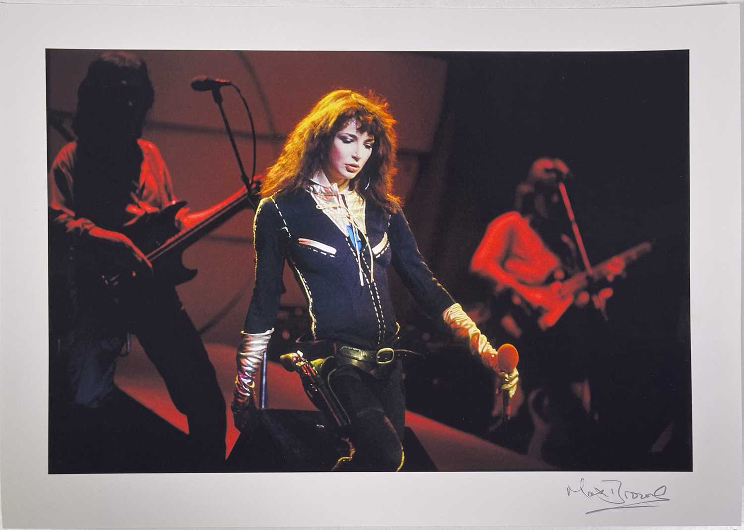 KATE BUSH - PERFORMING 'JAMES' LIVE - PHOTOGRAPHER SIGNED HIGH-QUALITY PHOTO PRINT.