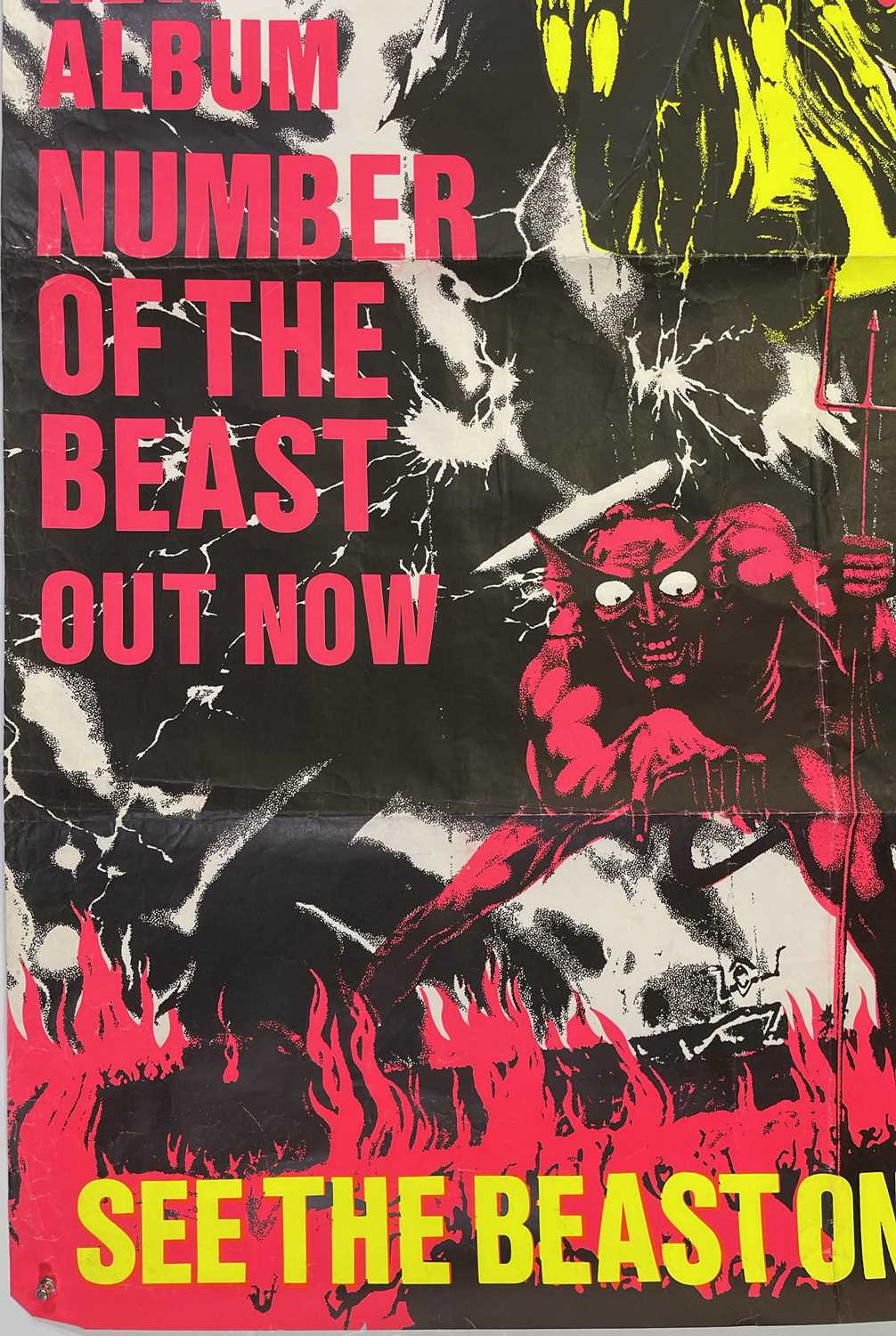 IRON MAIDEN - ORIGINAL 1982 'NUMBER OF THE BEAST' BILLBOARD POSTER. - Image 2 of 5