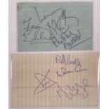 MOTORHEAD / ULTRAVOX - SIGNED PAGES.