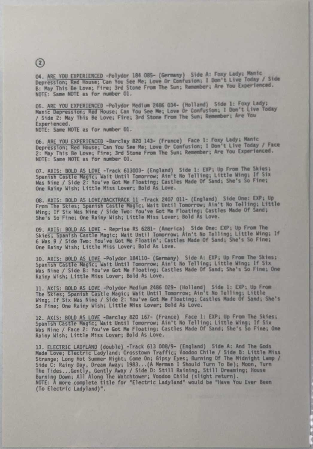 JIMI HENDRIX - AN ORIGINAL AND COMPLETE 1974 FAN CLUB NEWSLETTER. - Image 10 of 16