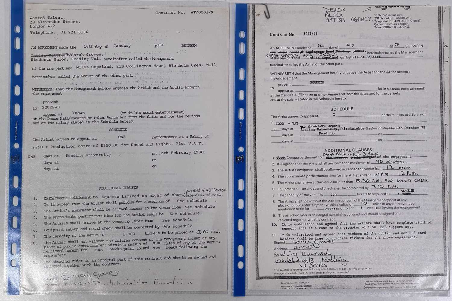 1970S/80S CONTRACTS/BOOKING AGREEMENT ARCHIVE - CLASSIC ROCK INC RORY GALLAGHER . - Image 4 of 4