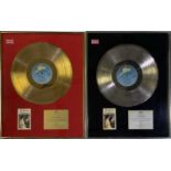 BARBARA DICKSON - OFFICIAL BPI SILVER AND GOLD DISC AWARDS - BOTH SIGNED.