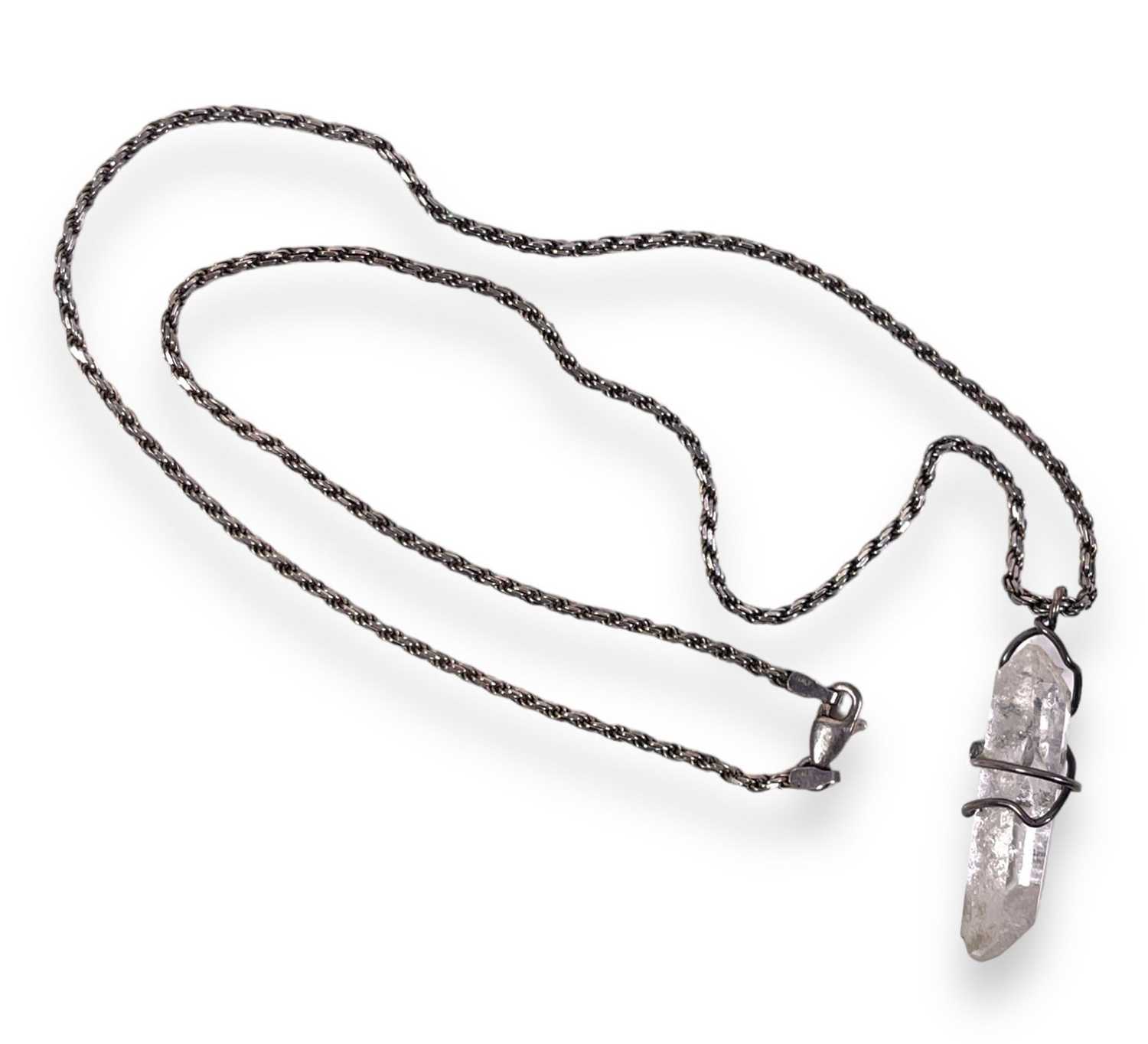 JIMI HENDRIX - OWNED AND WORN QUARTZ NECKLACE.