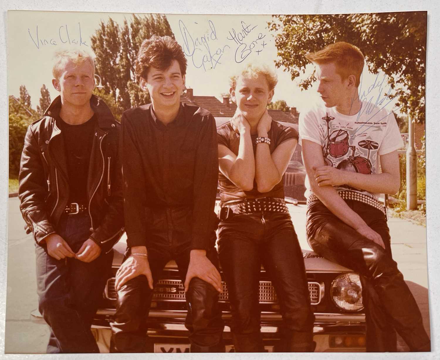 DEPECHE MODE - AN EARLY FULLY SIGNED PROMOTIONAL PHOTOGRAPH.