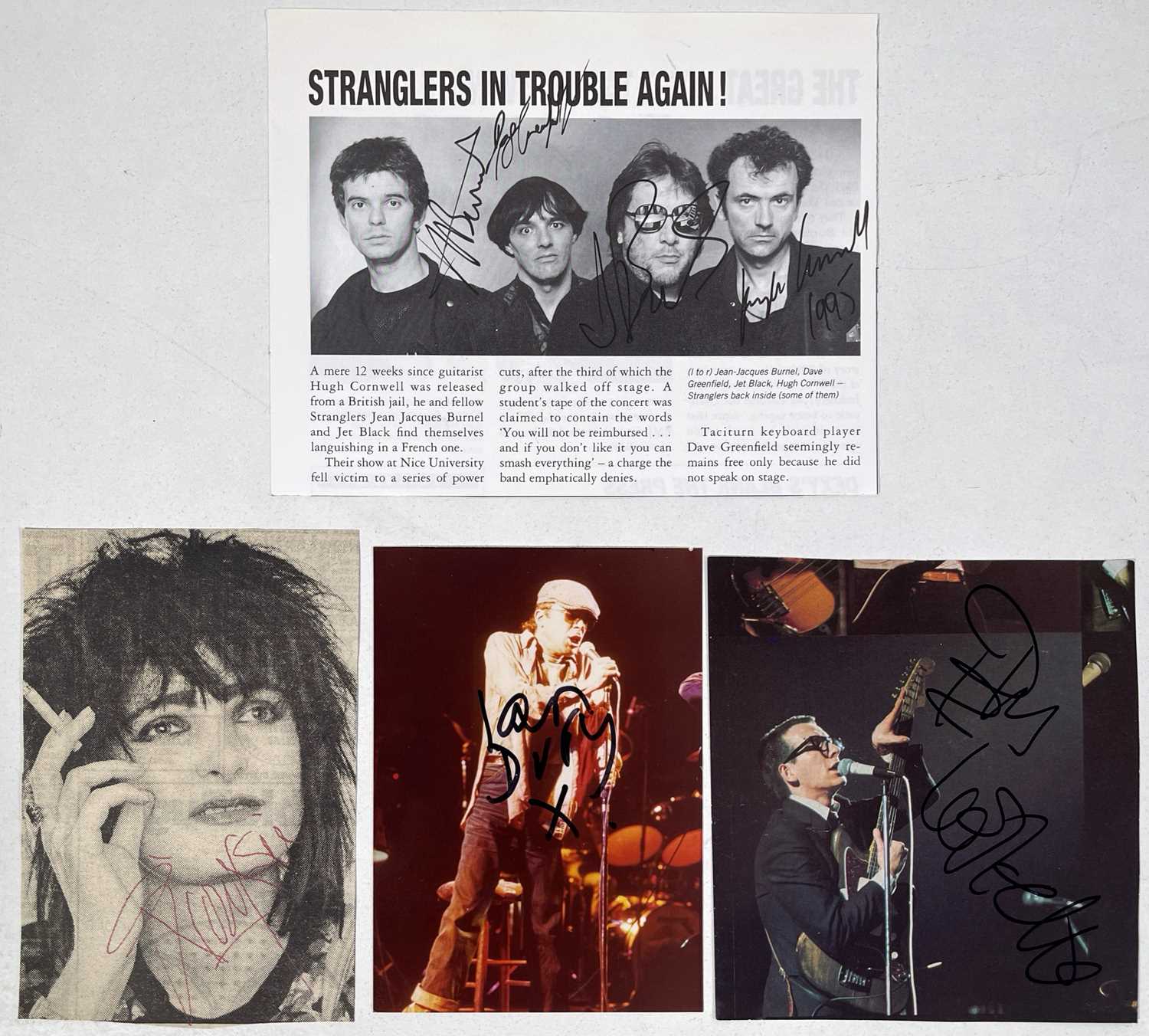 PUNK AUTOGRAPHS - SIOUXSIE / ELVIS COSTELLO / STRANGLERS.