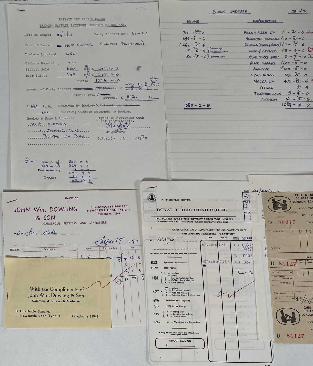 JUDAS PRIEST / BLACK SABBATH - ORIGINAL 1970-1975 CONCERT BOOKING DOCUMENTS. - Image 6 of 7