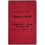 THE BEATLES INTEREST - AN ORIGINAL 1960 CAVERN CLUB MEMBERSHIP.