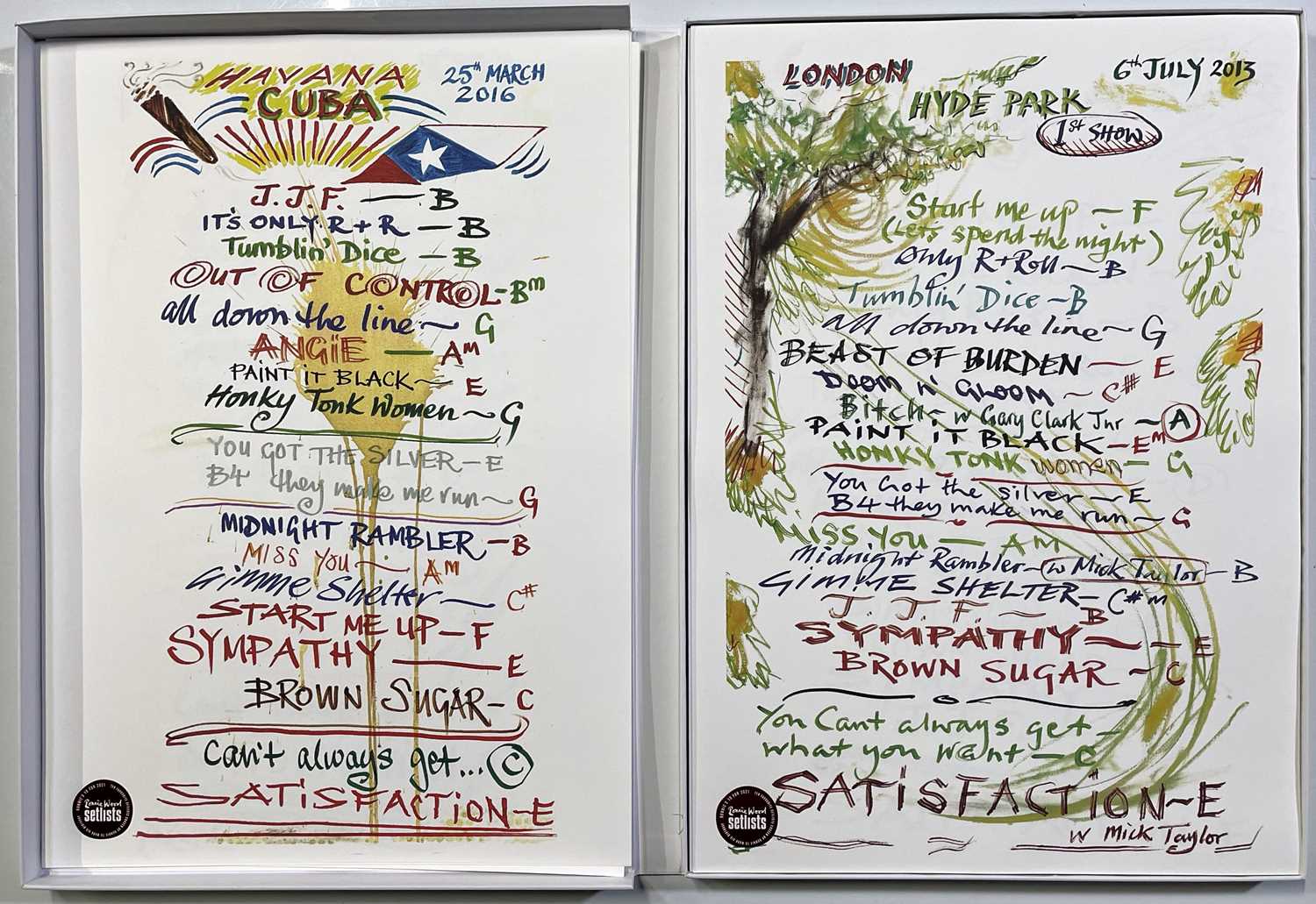 THE ROLLING STONES - RONNIE WOOD - SETLISTS '10 FOR 2021' - LIMITED EDITION RONNIE WOOD SIGNED SET. - Image 6 of 7