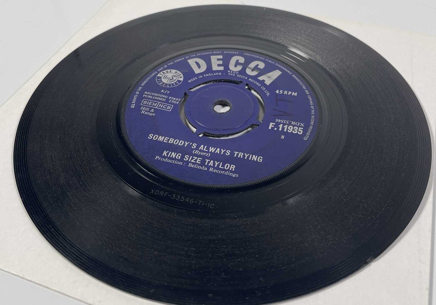 KING SIZE TAYLOR - SOMEBODY'S ALREADY TRYING 7" (ORIGINAL UK COPY - DECCA F.11935) - Image 4 of 4