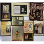 ELVIS - FRAMED MEMORABILIA INC CLOCKS.