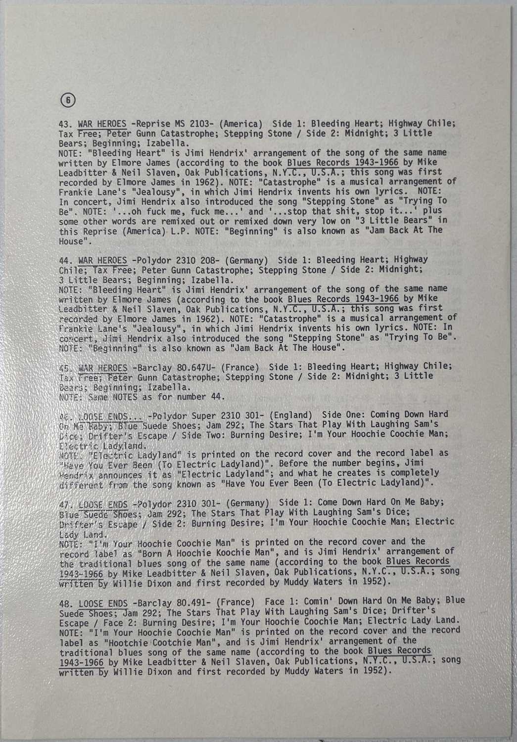 JIMI HENDRIX - AN ORIGINAL AND COMPLETE 1974 FAN CLUB NEWSLETTER. - Image 14 of 16