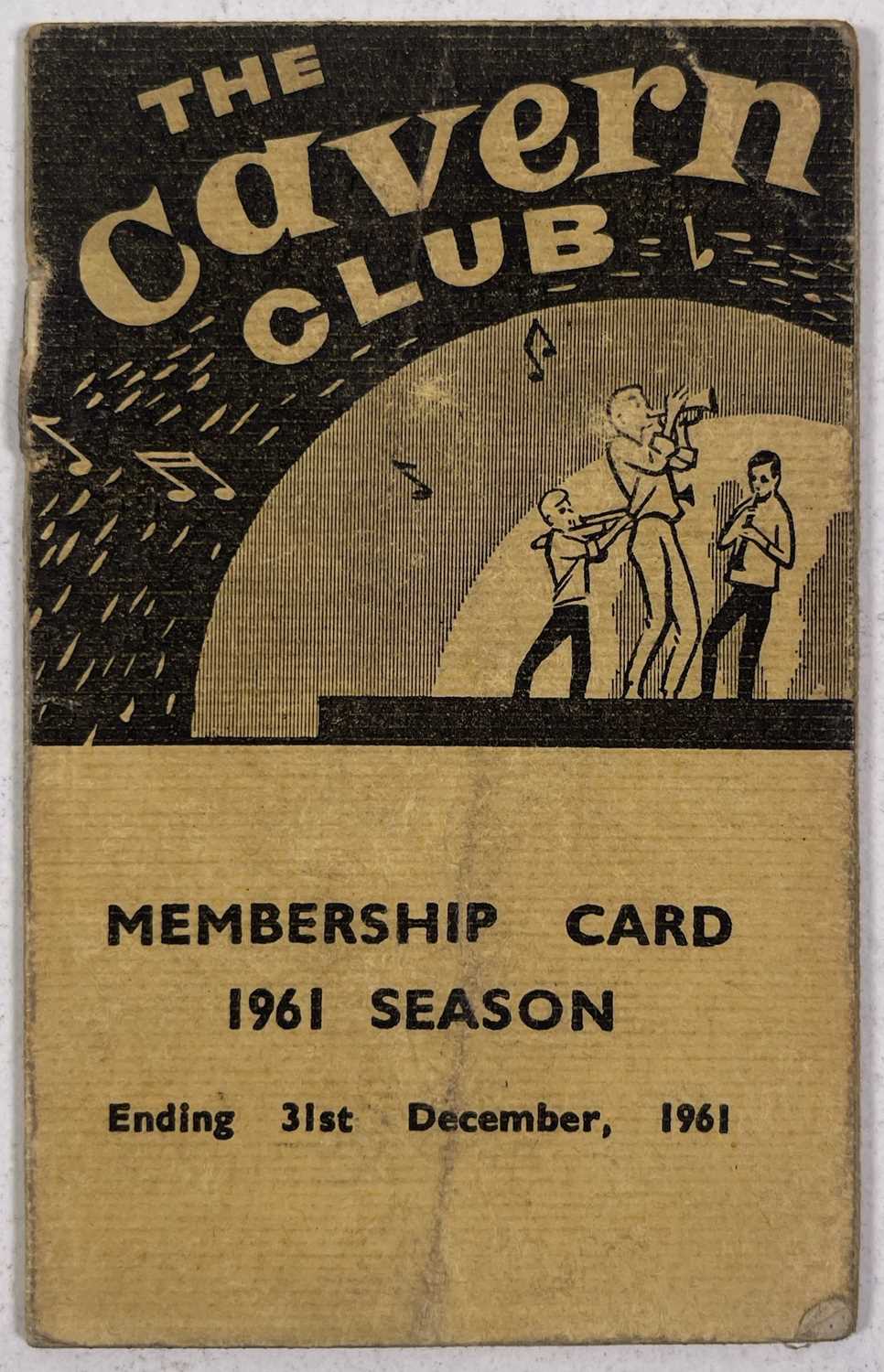 THE BEATLES INTEREST - AN ORIGINAL 1961 CAVERN CLUB MEMBERSHIP.