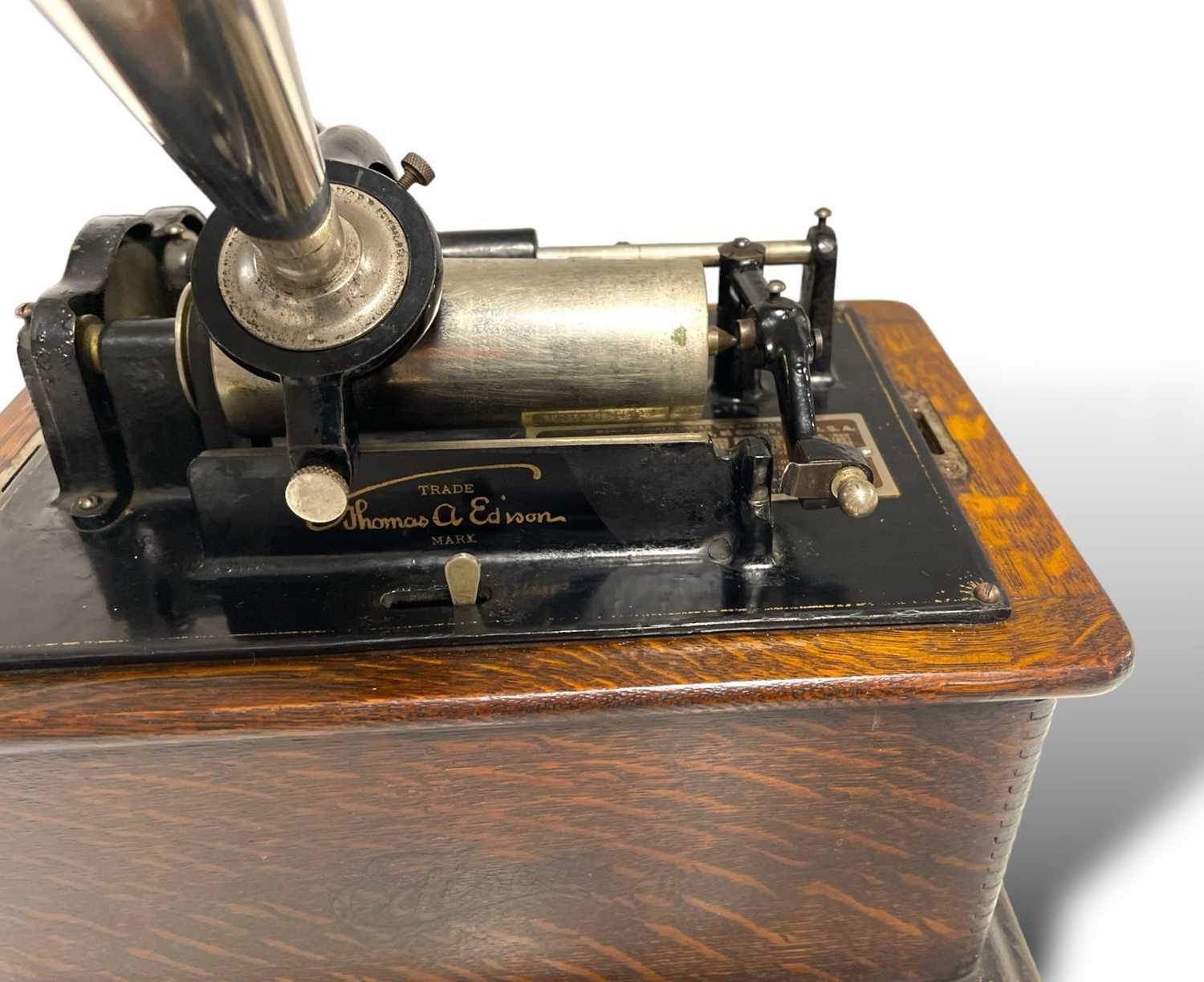 ANTIQUE EDISON WAX CYLINDER PLAYER. - Image 3 of 9