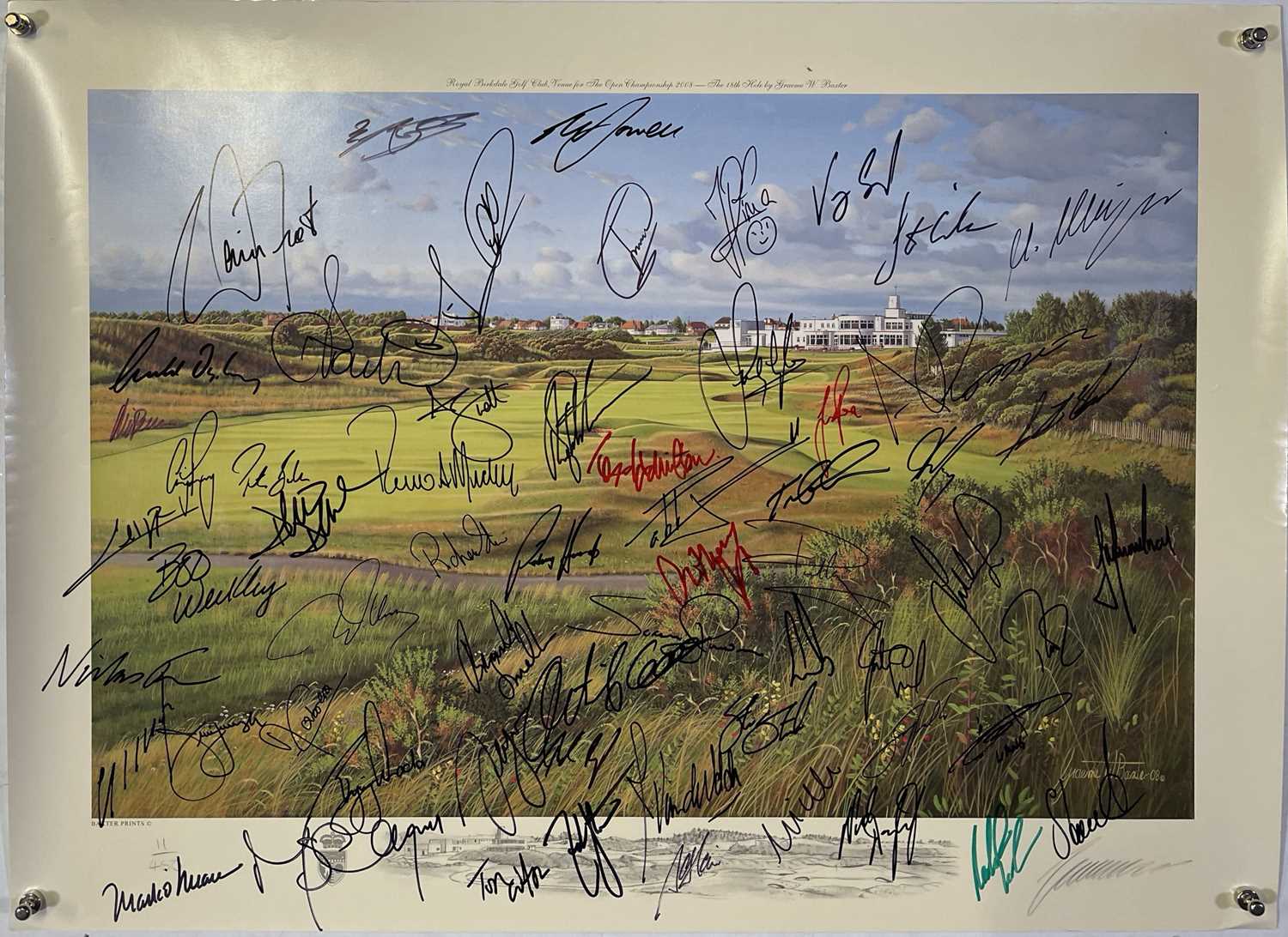 GOLF MEMORABILIA - MULTI-SIGNED 2008 ROYAL BIRKDALE OPEN PRINT.