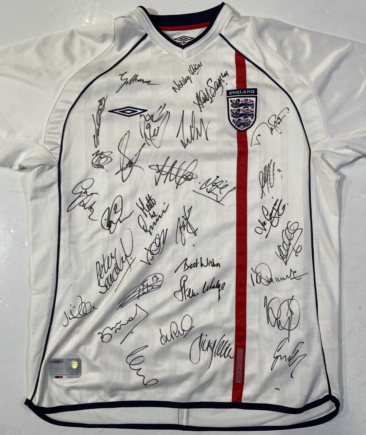 FOOTBALL MEMORABILIA - MULTI SIGNED ENGLAND SHIRT. - Image 2 of 3