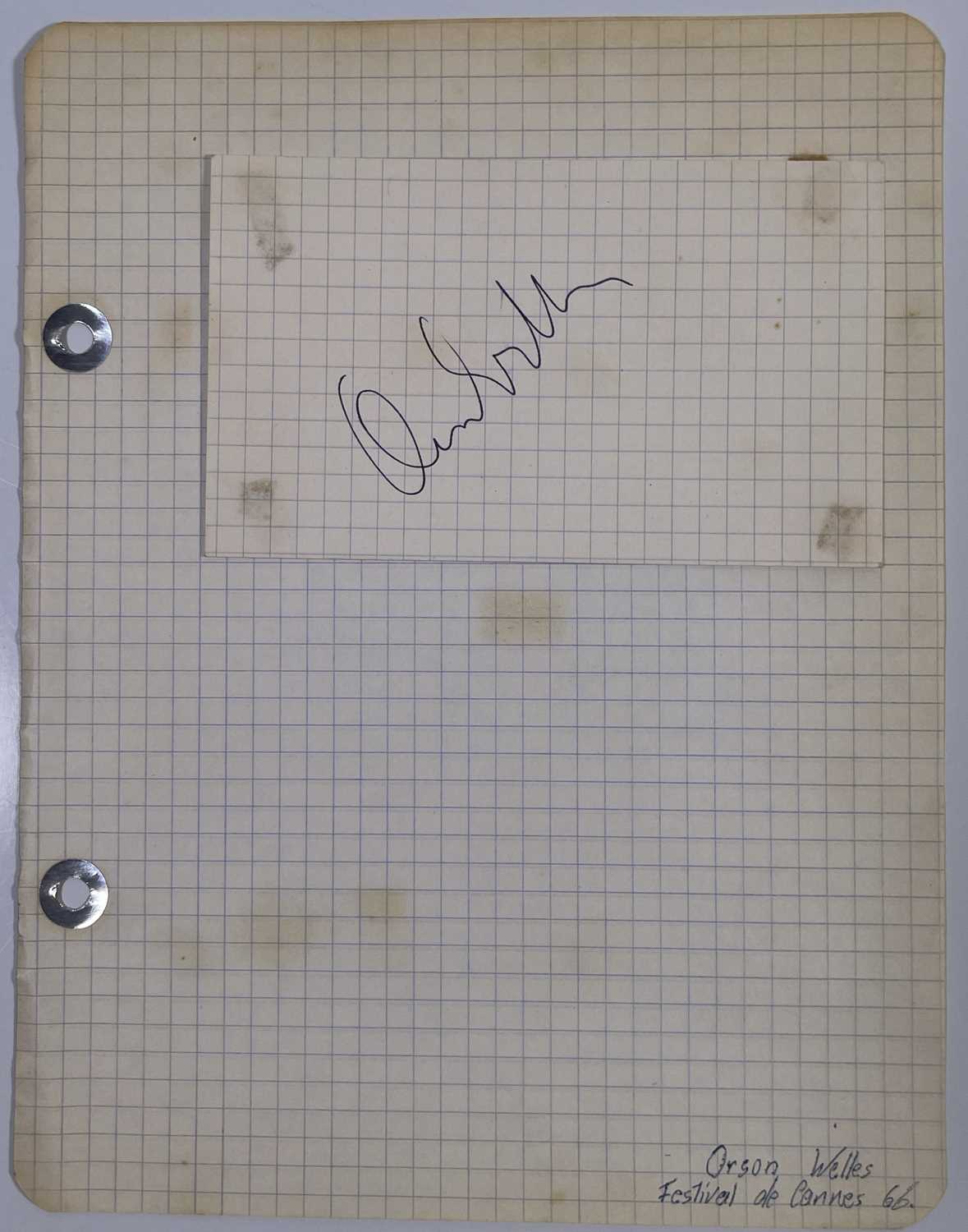ORSON WELLES - SIGNED CUTTING.
