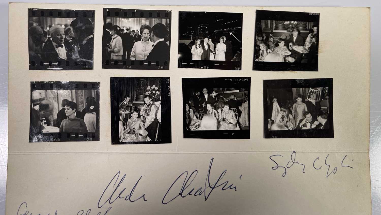 CHARLIE CHAPLIN - SIGNED CARD AND ORIGINAL IMAGES FROM 1967 GALA DINNER. - Image 3 of 4