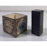 TROIKA - CUBE AND SMALL RECTANGULAR VASE.