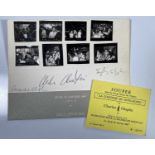 CHARLIE CHAPLIN - SIGNED CARD AND ORIGINAL IMAGES FROM 1967 GALA DINNER.