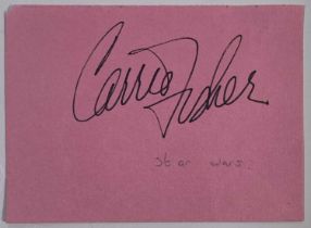CARRIE FISHER - SIGNED PAGE,