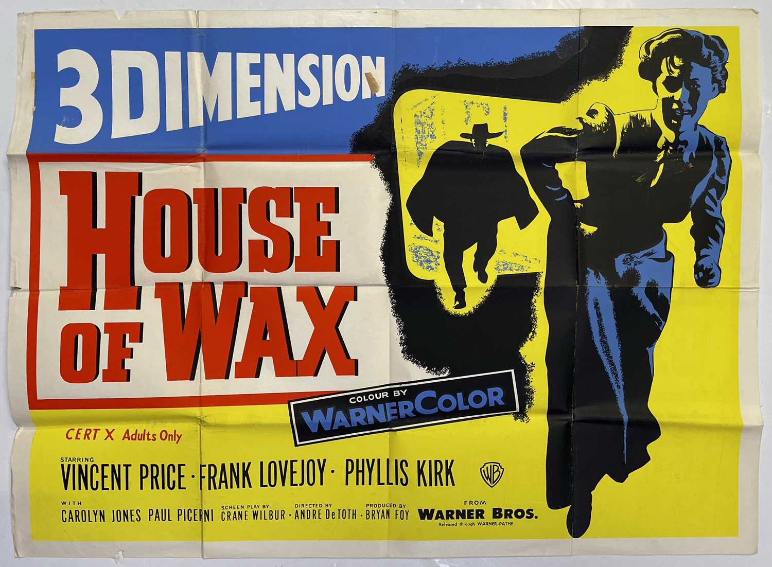 HOUSE OF WAX (1953) - ORIGINAL UK QUAD POSTER.