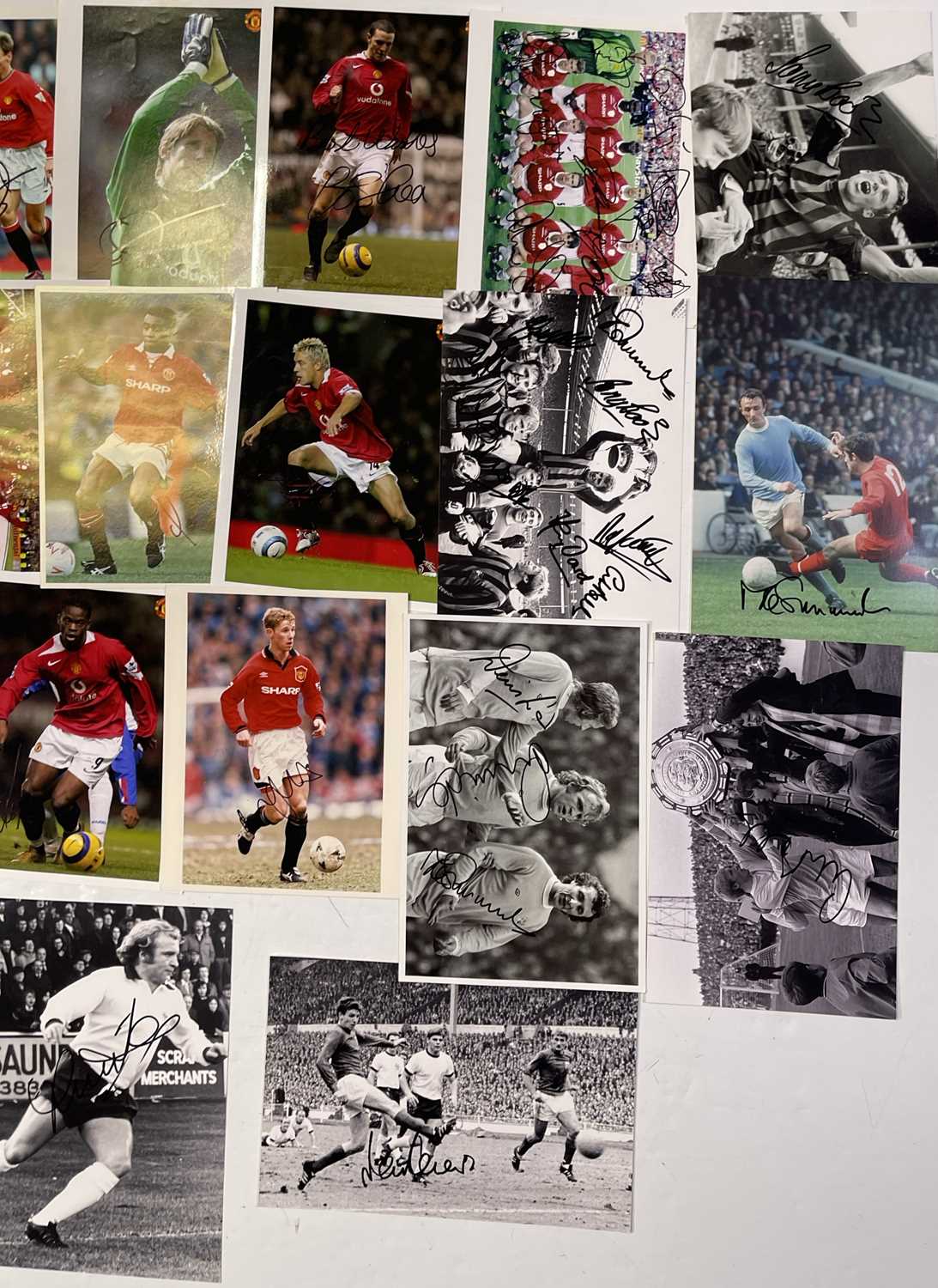 MANCHESTER UNITED / MANCHESTER CITY - SIGNED FOOTBALL PHOTOGRAPHS. - Image 3 of 3