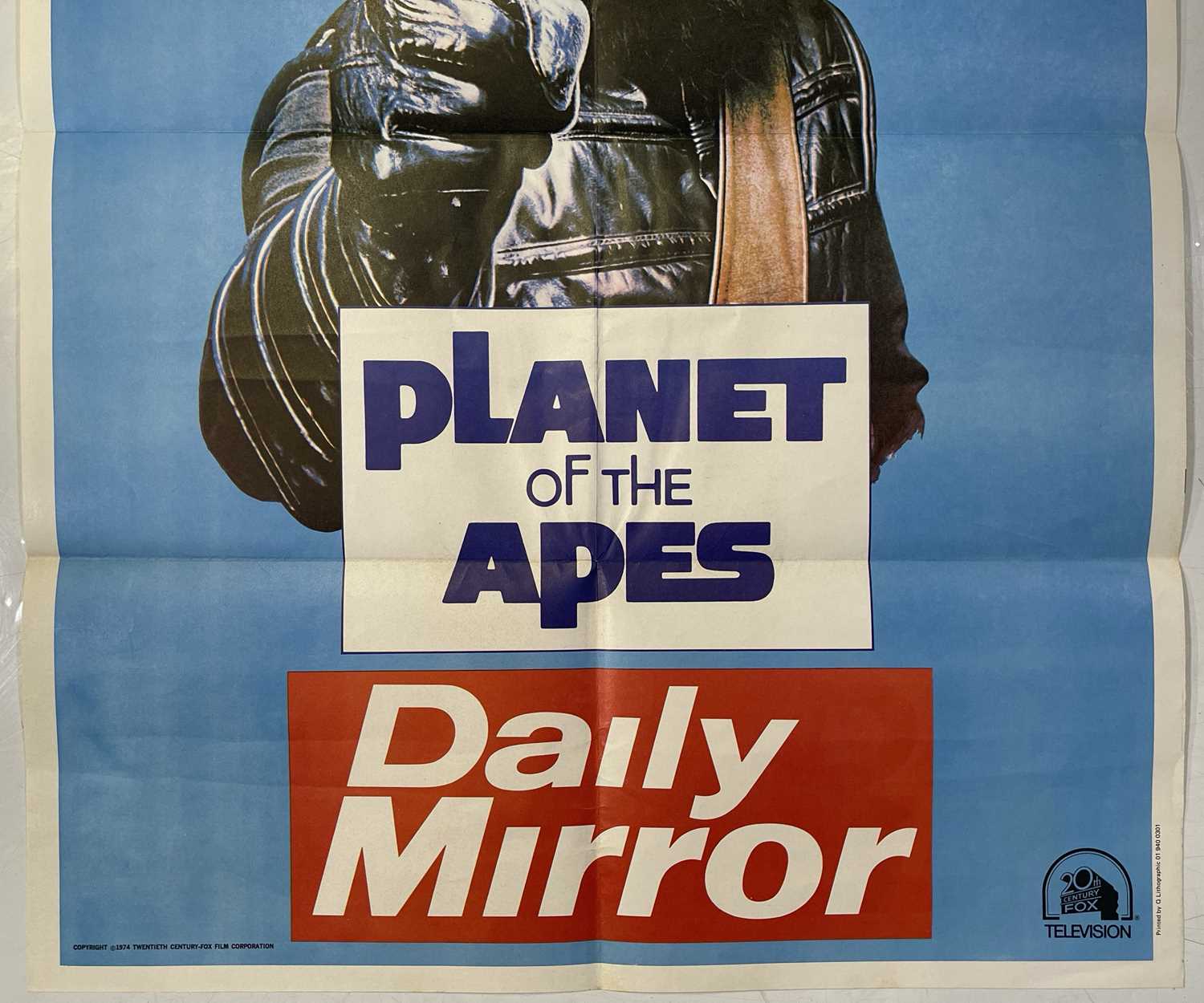 PLANET OF THE APES (1974) GO APE! DAILY MIRROR PROMO POSTER. - Image 2 of 4