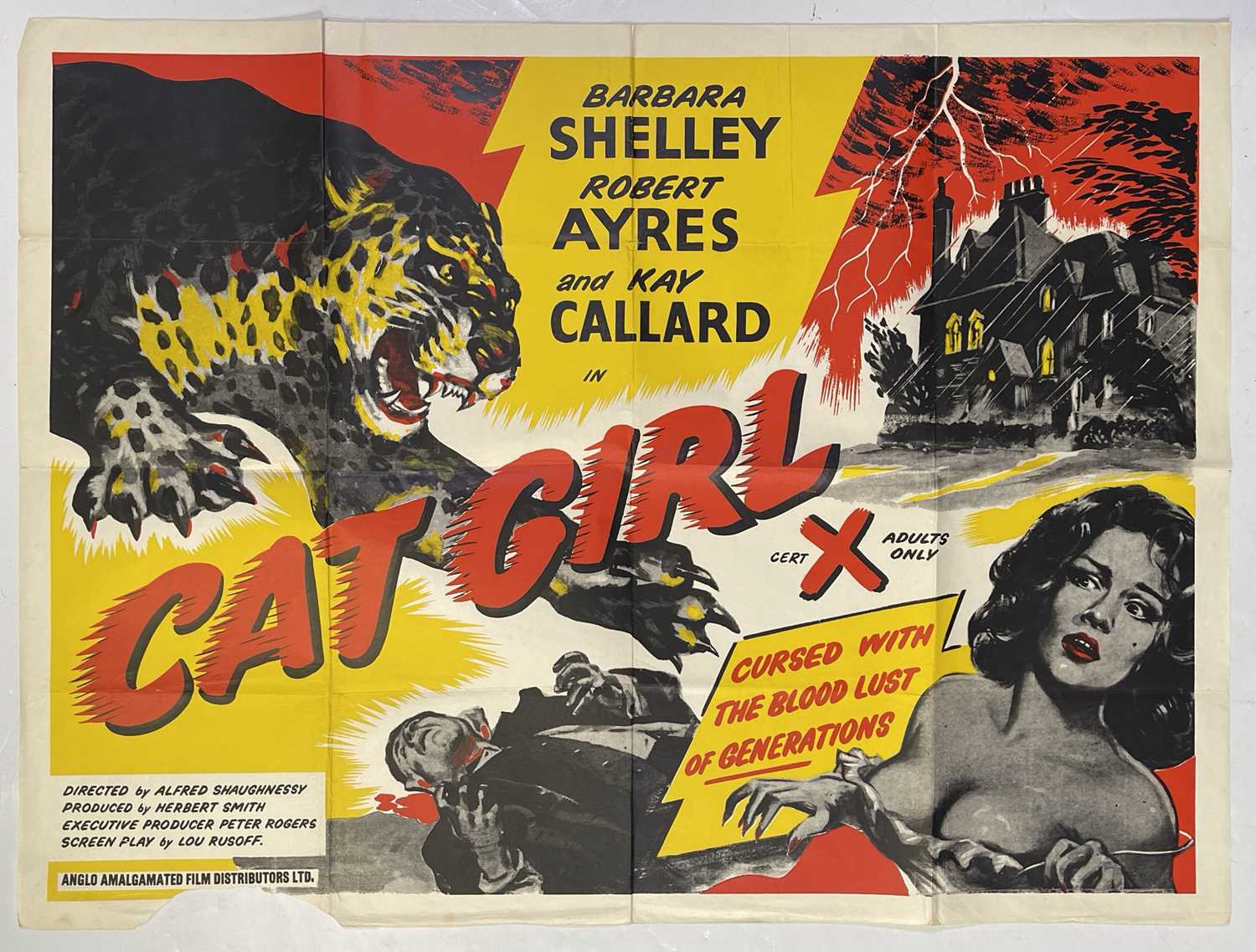 CAT GIRL (1957) - ORIGINAL UK QUAD POSTER.