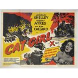 CAT GIRL (1957) - ORIGINAL UK QUAD POSTER.