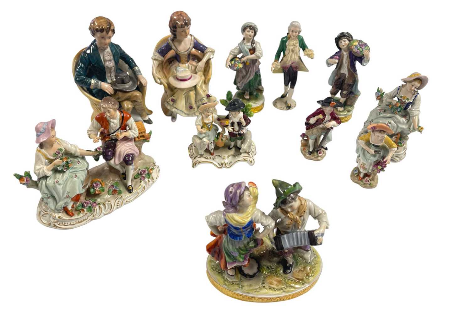 GERMAN MADE PORCELAIN FIGURINES.