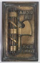 WWII ITALIAN FASCIST ERA BRONZE WALL PLAQUE.