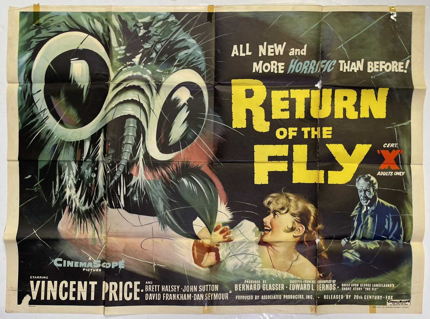 RETURN OF THE FLY (1959) - ORIGINAL UK QUAD POSTER.