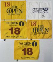 GOLF MEMORABILIA - FLAGS SIGNED BY PLAYERS/WINNERS.