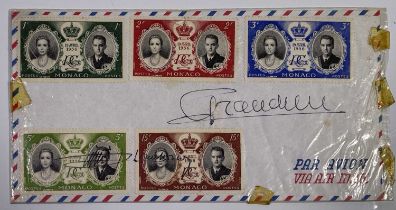 GRACE KELLY AND PRINCE RAINIER - SIGNED ENVELOPE.