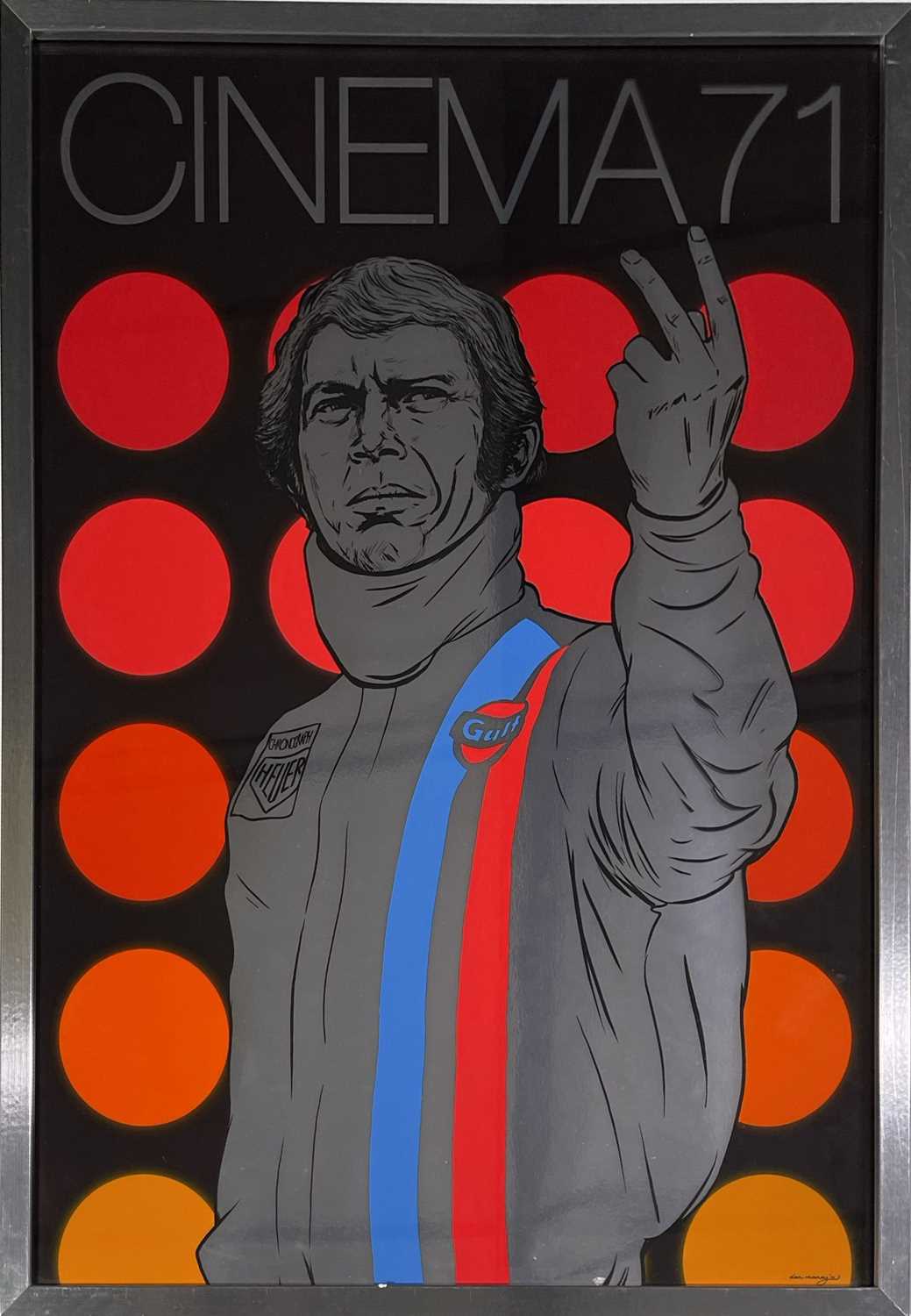 STEVE MCQUEEN 'LE MANS' CHROME EFFECT PRINT.