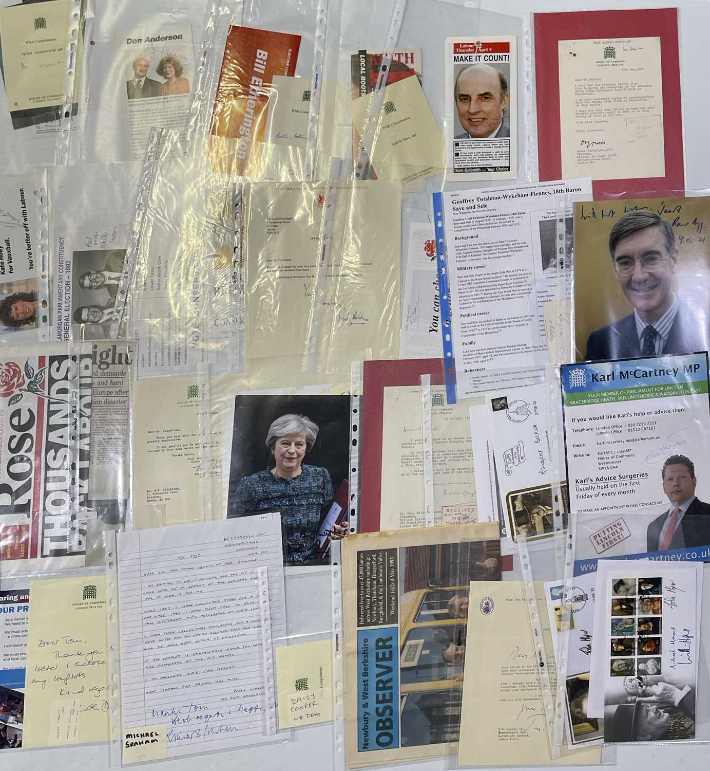 POLITICIANS / MPS / HOUSE OF LORDS - LARGE QUANTITY OF SIGNED ITEMS / CORRESPONDENCE. - Image 6 of 6