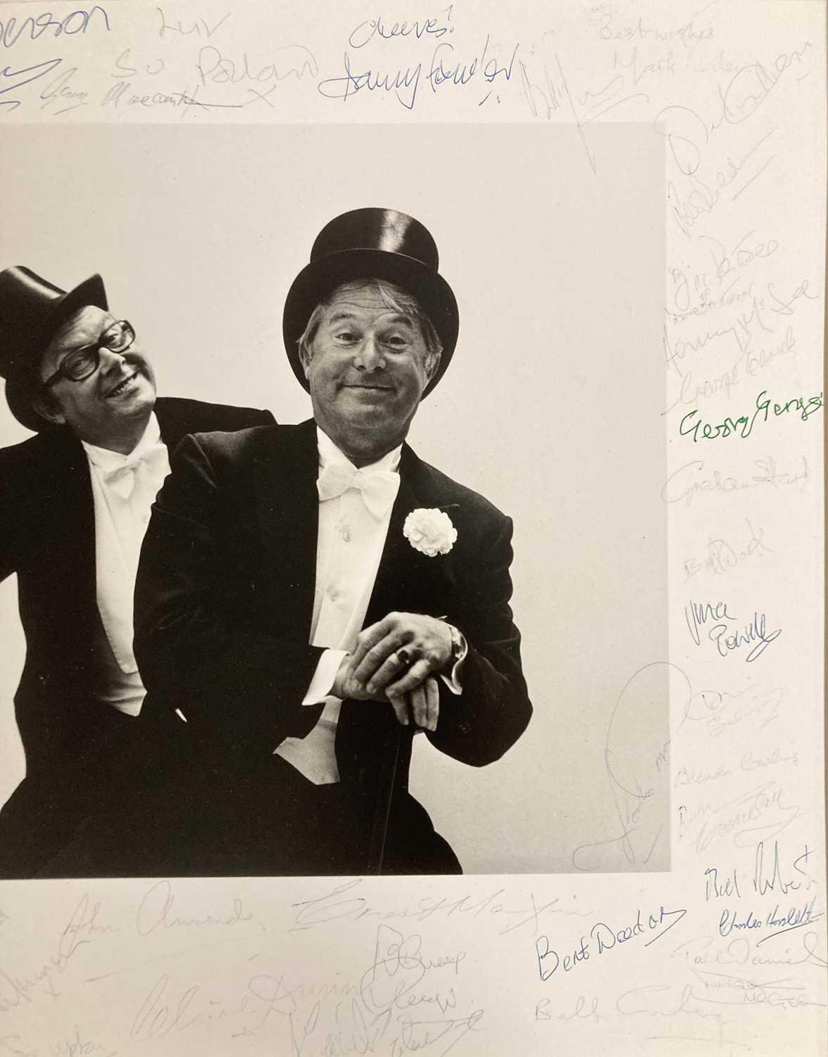 ERIC MORECAMBE AND ERNIE WISE - LARGE PHOTOGRAPH WITH 50+ SIGNATURES FROM STARS OF STAGE AND SCREEN - Image 3 of 3