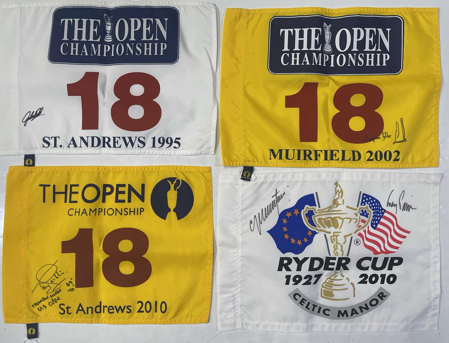 GOLF MEMORABILIA - FLAGS SIGNED BY PLAYERS/CHAMPIONSHIP WINNERS.