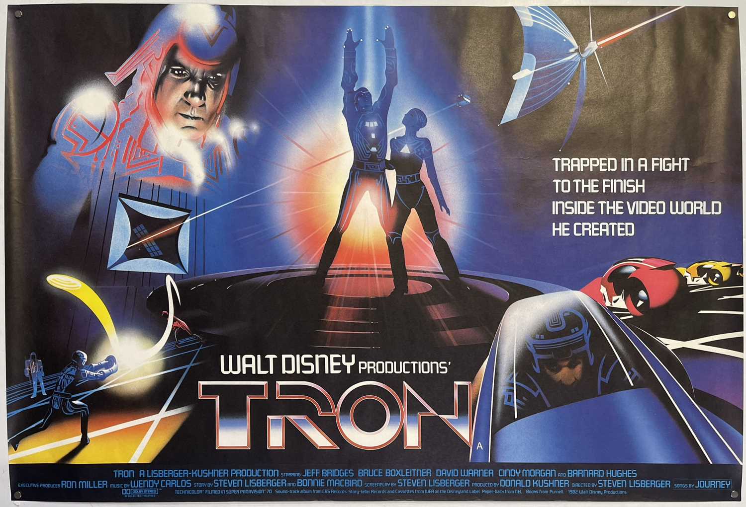 TRON (1982) ORIGINAL UK QUAD POSTER.