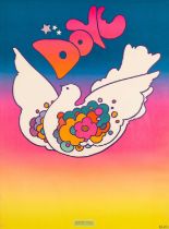 PETER MAX - DOVE - ORIGINAL 1968 POSTER.