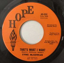 SYNG MCGOWAN - THAT'S WHAT I WANT/ PEGGY DID 7" (US NORTHERN - HOPE - 45-551)