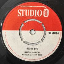 MARCIA GRIFFITHS (NORMA FRASER)/ HUGH GODFREY - HOUND DOG/ MY TIME 7" (UK SPLIT SINGLE - STUDIO 1 -