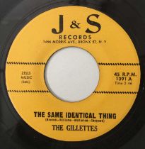 THE GILLETTES - THE SAME IDENTICAL THING/ 24 HOURS OF THE DAY 7" (US NORTHERN - J&S RECORDS - 1391)