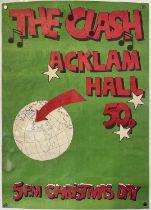 THE CLASH - ORIGINAL 1979 CHRISTMAS DAY ACKLAM HALL POSTER.