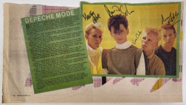 DEPECHE MODE - FULLY SIGNED MAGAZINE CUTTING INC VINCE CLARK.