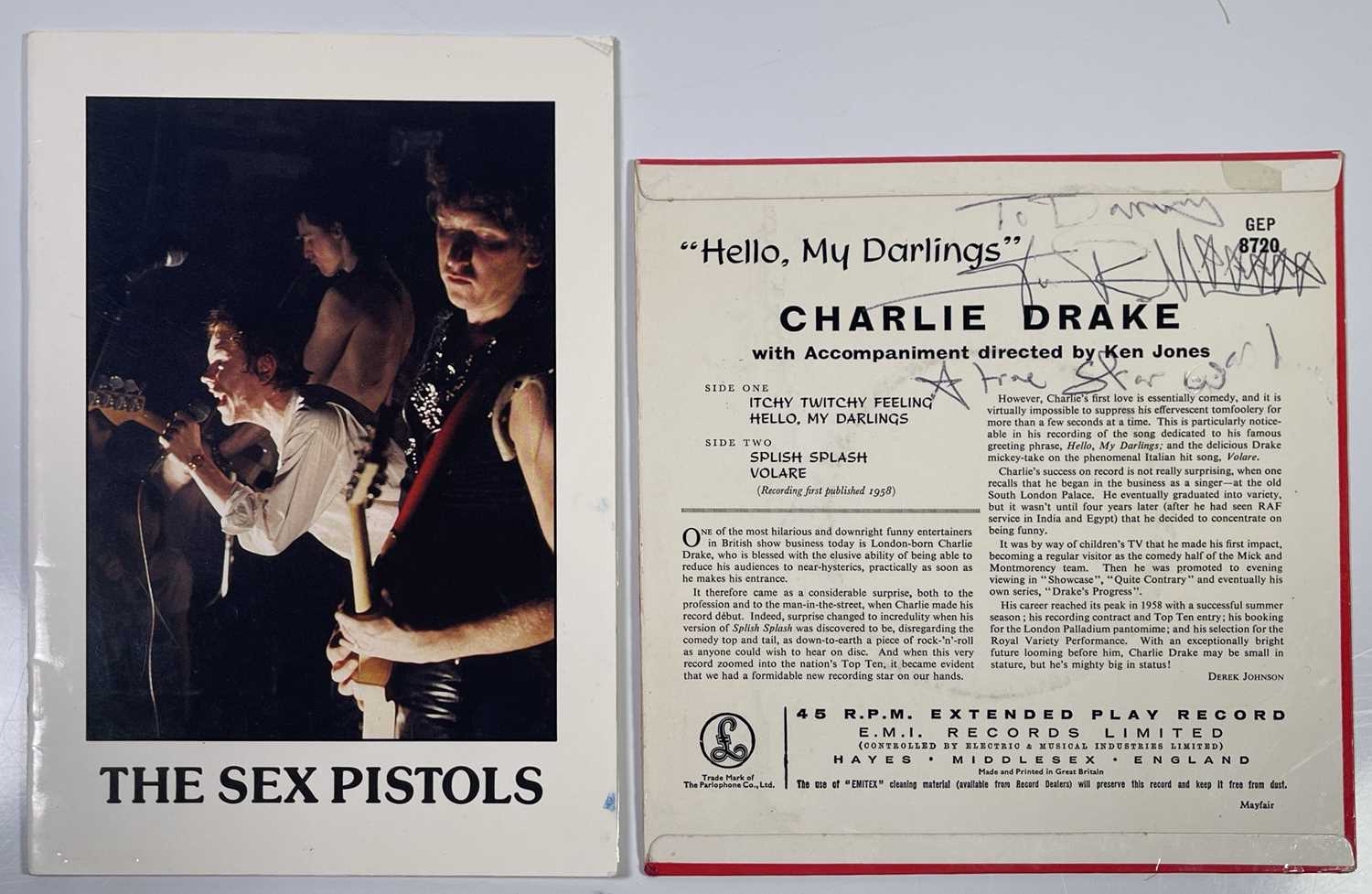 THE SEX PISTOLS - CHARLIE DRAKE SINGLE SIGNED BY JOHNNY ROTTEN. - Image 2 of 9