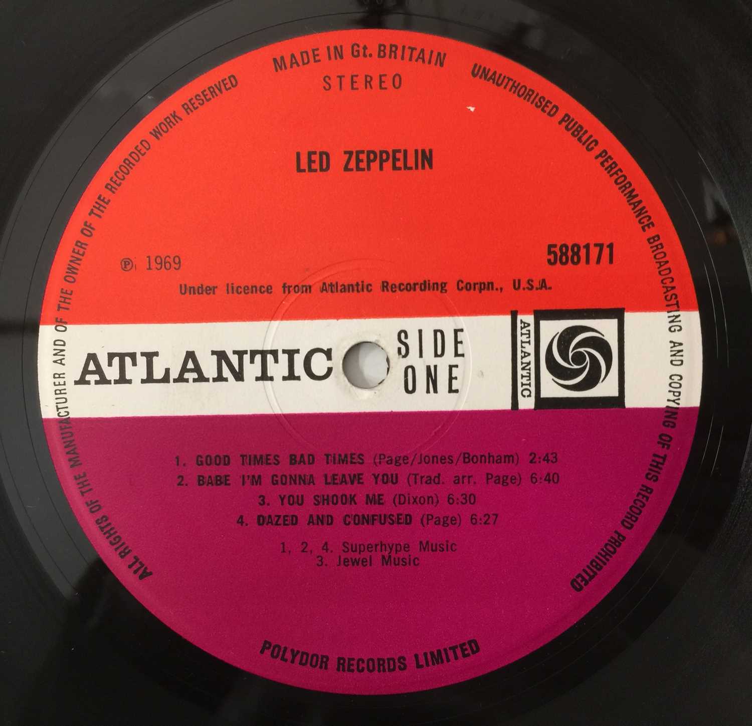 LED ZEPPELIN - 'I' LP (FIRST UK 'TURQUOISE' COPY - ATLANTIC 588171 - UNCORRECTED 8s) - Image 4 of 5