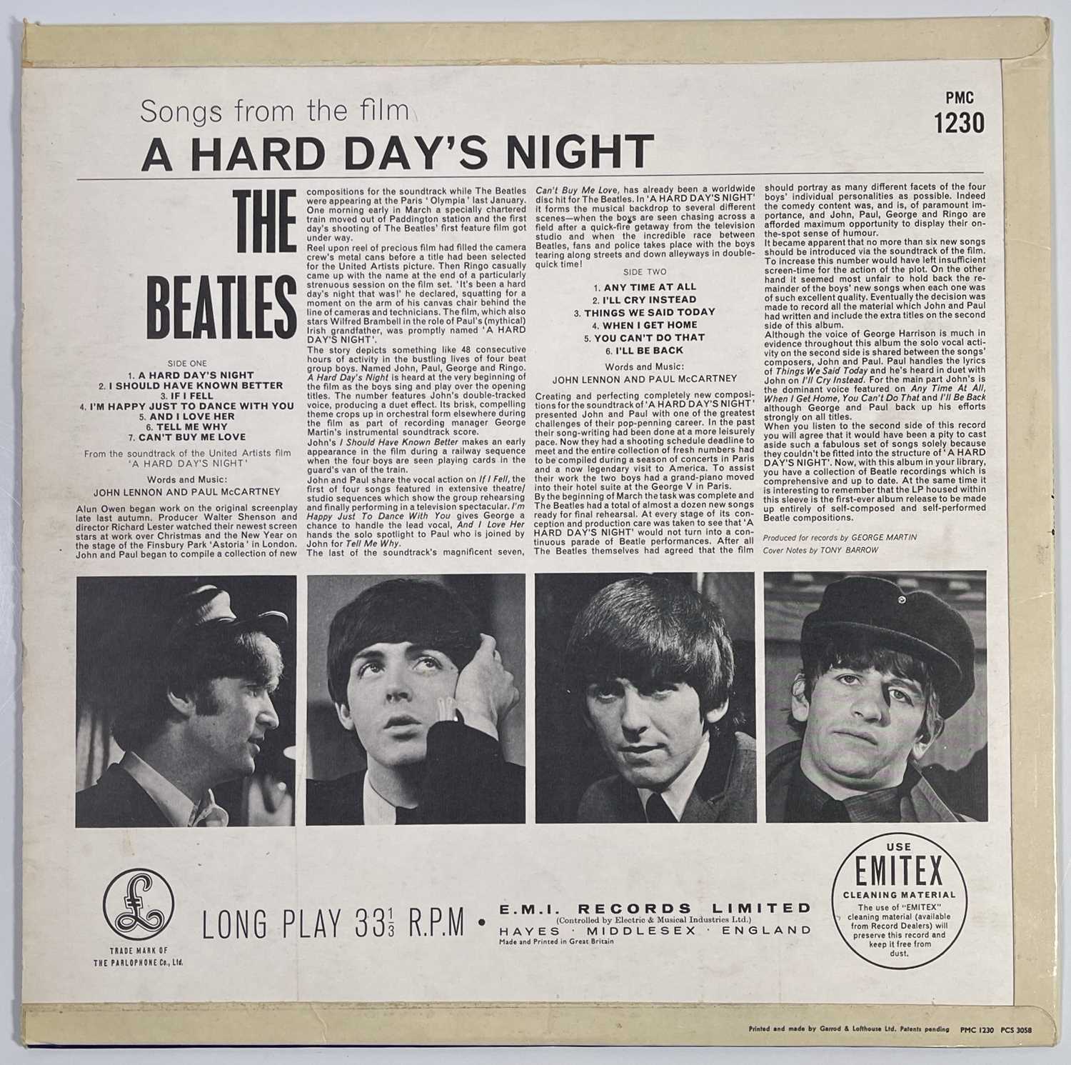 THE BEATLES - ORIGINAL CALL SHEET FOR A HARD DAY'S NIGHT. - Image 5 of 7